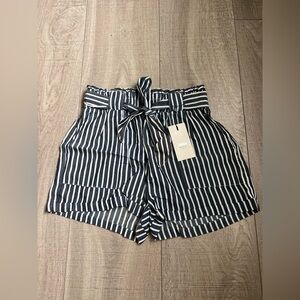 ONLY Manhattan Striped Paperbag Shorts NWT